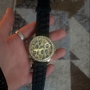 Final sale Cheetah print with crystal watch